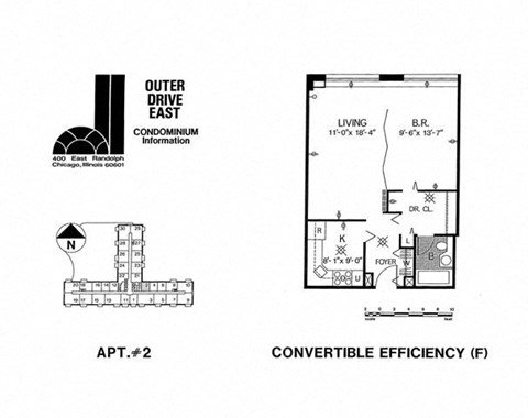 Floor plan for 1 bed, 1 bath